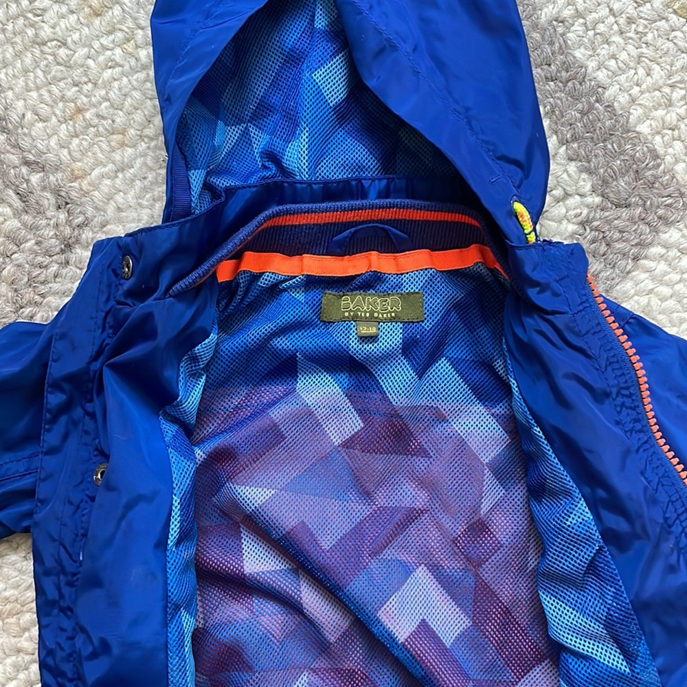 Ted Baker Rainjacket Orange/Blue size 12-18 mos